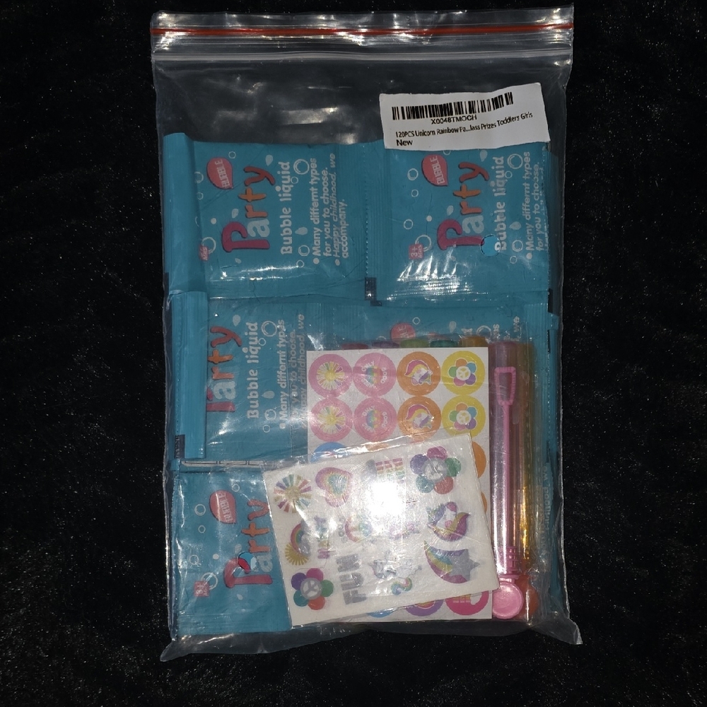 Party Bubble Liquid and Stickers Set